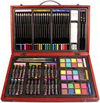 Nicole 79 Piece Studio Art & Craft Supplies Drawing and Painting Set in Wood Box Great Gift, MULTI COLOR