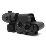 558 Holographic Sight and G43 3X Magnifier Hybrid Sight, Green & Red Dot Scope and 3X Magnifying Glass Combo, Quick Release Rollover Multiplier, for 20mm Rail Mount (Black)