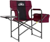 Tisetrail Director Chair with Cooler Bag Portable Camping Chair with Foldable Side Table Compact Outdoor Folding Lawn Chair, Supports 400lbs, TSTDSC4RB