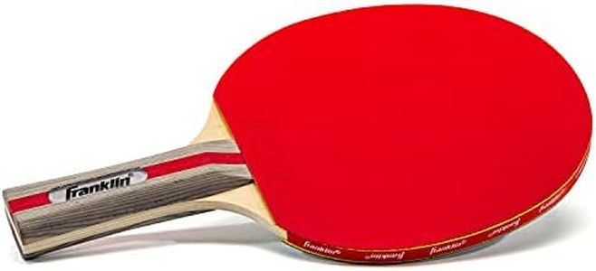 Franklin Sports Ping Pong Paddle - Performance Table Tennis Racket - Wooden Pro Style Paddle with Rubber Surface - Red + Gray