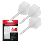 TARGET Darts K Flex Integrated Dart Flight And Shaft, No.6 White (Intermediate) | Pack Of 3 K-Flex - No 6, Precision Moulded 2-In-1 Dart Flights And Dart Stem | Professional Dart Accessories