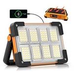 LED Rechargeable Work Light, LED Spot Light with USB Port, Portable Floodlight with 4 Modes, Security Lights Waterproof for Fishing, Hiking, Repairing, Emergency