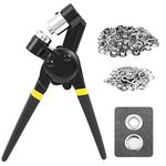 Dyna-Living Eyelet Punch Kit 12mm 1/2 Inch Grommet Kit Eyelet Pliers Hole Punch Handheld Grommets Eyelets and Punch Press Tool with 500pcs Eyelets for Fabric,Tarpaulin,Belts,Poster, Canvas