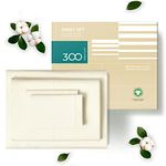 THREAD SPREAD 100% Organic Cotton Bed Sheet Set - Crisp and Cooling Percale Weave, Soft Breathable, Eco-Friendly, 4 Piece Bedding Set, Deep Pocket with All-Around Elastic, (King, Ivory)