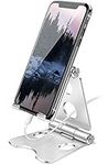 Wurycia Adjustable Phone Stand, Full Aluminum Foldable Desktop Holder Phone Stand for iPhone/Samsung/HUAWEI/Xiaomi/Oneplus (Silver)