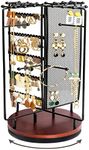 ProCase Jewelry Holder Organizer Earring Stand with 28 Necklace Hooks, 360 Rotating Necklace Holder Earrings Storage Rack Jewelry Tower Bracelet Holder, Holds More than 100 Pairs Earrings -Black