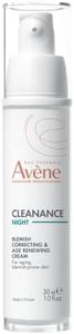 Eau Thermale Avène Cleanance Night Cream, Blemish Correcting & Age Renewing, 1 oz, for All Skin Types