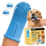 Jasper Dog Toothbrush, 360º Finger Toothbrush Kit (2-Pack), Ergonomic Design, Full Surround Bristles for Easy Teeth Cleaning, Dental Care for Puppies, Cats and Small Pets, Light Blue
