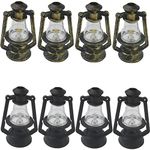 NSBELL 8PCS Dollhouse Miniature Lantern Dummy Kerosene Lamp Light Dollhouse Miniature Supplies Resin Craft for Room Plants Pot Garden Dollhouse