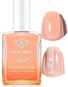modelones Nail Strengthener and Growth Nude Nail Repair for Damaged Nails Hardener Strengthening Polish Natural Concealer Foundation Toenails & Nail Care Gifts for Women 15ml