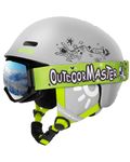OutdoorMaster Kids Ski Helmet and Goggles Set - Durable PC Shell & EPS Foam, Cooling Vents, Dial Fit Snow Helmet, Safety-Certified for Boys & Girls