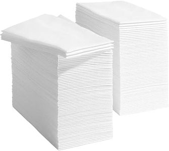 Prestee 200 Linen Feel Disposable Paper Hand Towels - White, Disposable Guest Towels, Wedding Napkins, Paper Napkins, Disposable Napkins for Guest Bathroom, Parties, Dinners or Events