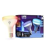 LIFX Color BR30 (Nightvision Edition), 1100 lumens E26, Wi-Fi Smart LED Light Bulb, Full Color and Whites, No Bridge Required, Works with Alexa, Hey Google, 11 watts, HomeKit and Siri (2-Pack)