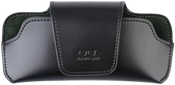URIZZD Sunglass Holder for Car Visor, Car Sunglasses Holder Leather, Eyeglasses Holder Glasses Storage Case Visor Accessories (Black)