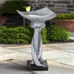 SKYFIRE 22.8”Tall Bird Baths for Garden - Concrete Modern Outdoor Standing Birdbath, Decoration Yard Statue for Garden, Patio, Backyard, Lawn -14.5”Dia X 22.8”H Contemporary Birdbaths with Pedestal