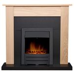 Adam Southwold Fireplace in Oak & Black with Colorado Electric Fire in Black, 43 Inch