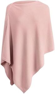 PULI Women's Versatile Knitted Shawls Scarf Poncho Sweater with Buttons Lightweight Spring Summer Fall Wraps pink