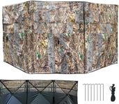 WTVIDAS Pop Up Ground Blind,Portable Hunting Blind for Duck Turkey,Ground Blinds for Deer Hunting,Quick Setup Lightweight Three-Panel,Low-Noise Grass Camo Hunting Accessory-L