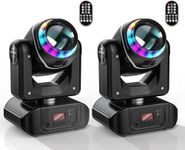 2PCS 100W Moving Head Stage Lights RGBW 18-Facet Prism DJ Lighting LED Disco Lights 10 Gobos 7 Colors Beam Spotlight by DMX and Sound Activated for Parties Wedding Church Live Show Bar Club