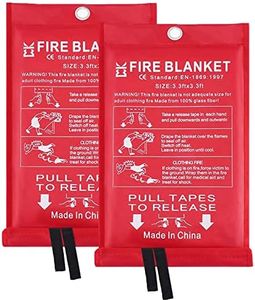 Emergency Fire Blanket for Home and Kitchen – 2 Pack 3.3x3.3ft Fiberglass Suppression Flame Retardant Safety Camping Blankets Emergency Extinguisher Survival Kit for House Office Fireplace Car