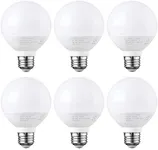 TORCHSTAR G25 LED Globe Light Bulbs, 60W Equivalent, Dimmable, 5000K Daylight, 5.5W Vanity Light Bulb, UL-Listed, E26 Base, Pack of 6