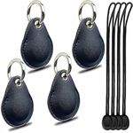 Leather Apple Airtags 4 Pack, Cover Airtag Holder Case, Protect to GPS Tracker Tag, Accessories with Itag Holder with Keyring, Anti-Scratch for Apple Airtags Keychain