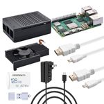 GeeekPi Starter Kit for Raspberry Pi 5 8GB, with Raspberry Pi 5 & Active Cooler, Case, 128GB Card, Card Reader, HDMI Cables and 27W USB C Power Supply