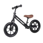 Amazon Brand - Jam & Honey 12T Balance Bike for Kids | Adjustable Handlebar & Seat | Anti-Puncture Wheels | Max Weight 25 Kg | 2+ Years | Black