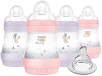 MAM Easy Start Anti-Colic Baby Bottle, Slow Flow, Breastfeeding-Like Silicone Nipple Bottle, Reduces Colic, Gas, & Reflux, Easy-to-Clean, BPA-Free, Vented Baby Bottles For Newborns, 2 Plus Months