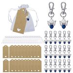 NewZC 20 Sets Guardian Angel Keychain Pearl Angel Wing with Organza Bags Thank You Kraft Tags Angel Lucky Charm Keychains Thank You Gifts Party Souvenirs for Wedding Birthday Christmas Baby Shower