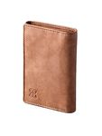 Lakeland Leather Mens Trifold Wallet in Cognac Brown