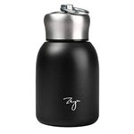 Insulated Water Bottle Portable Mini Flask Leak-Proof Vacuum Drink Bottle for Home, Outdoors, Travel, Sports, 280ML (Black)