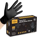 TitanFlex Disposable Nitrile Exam Gloves, 6-mil, Black, Large 100-ct Box, Heavy Duty Disposable Gloves, Cooking Gloves, Mechanic Gloves, Latex Free Gloves, Food Safe Rubber Gloves for Food Prep