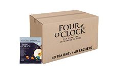 Four O'Clock Organic Fairtrade Black Tea Apple Caramel Spice, Non-Gmo, Kosher, Gluten-Free, 40 Count, Pyramid, 254g
