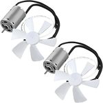 2 Pack 6 inch Replacement White RV Vent Fan Blade with 12V D-Shaft RV Vent Motor Replacement Parts for RV Roof Celling Bathroom Exhaust