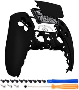 eXtremeRate Black Soft Touch Touchpad Front Top Shell Compatible with ps5 Controller BDM-010 BDM-020 BDM-030 BDM-040, DIY Replacement Shell Custom Touch Pad Cover Compatible with ps5 Controller