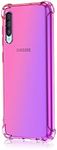 HUANGTAOLI Case Compatible with Samsung Galaxy A70, Slim Soft TPU Shockproof Anti-Scratch Phone Case Cover with Reinforced Corner Bumper Pink/Purple