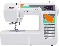 Janome MOD-50 Computerized Sewing Machine with 50 Built-In Stitches, 3 One-Step Buttonholes, Drop Feed and Accessories Red