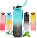 SEASEVEN Water Bottle with Straw 1L