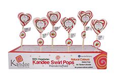 Kandee Gourmet Heart Shape Swirl Pops (Pack of 6 pcs) | Delicious Strawberry Flavor | Candy/Lollipops | Vegetarian With No Artificial Colors | No Added Preservatives | Candee For Kids