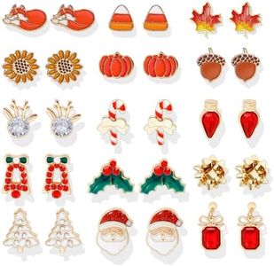 Christmas Earrings for Women Stocking Stuffers Stud Tree Snowflakes Candy Cane Penguin Gingerbread Earrings Christmas Gifts Outfits Accessories