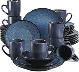 vancasso Bubble Blue Dinner Set, Reactive Glaze Dinnerware Tableware, 32-Piece Dinner Service with 11in Dinner Plate, 8in Dessert Plate, 7in Bowl and 380ml Mug, Service for 8