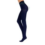 CALZITALY Opaque Shaping Tights with Control Body, Microfiber 3D Panyhose | Black, Blue | S, M, L, XL, XXL, 3XL, 4XL | 80 DEN | Italian Hosiery (XXL, Blue)