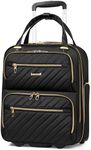 LUGGEX Underseat Carry On Luggage with Wheels, 16 Inch Softside Underseat Luggage, Lightweight Small Suitcase for Travel Business (Black)