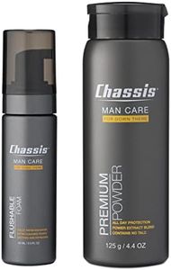 Chassis Talc-Free Original-Scent Premium Body Powder for Men Bundle with Flushable Foam Moisturizing and Cleansing Solution