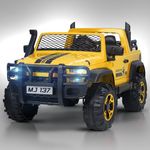 Baybee Rampage Rechargeable Battery Operated Jeep for Kids, Ride on Toy Kids Car with Bluetooth, Music & Light | Baby Big Battery Car | Electric Jeep Car for Kids to Drive 3 to 10 Years Boys (Yellow)