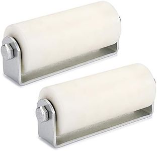 Skelang 6" Slide Gate Guide Roller with Post Welded Bracket, UHMW Hard Nylon Sliding Rolling Gates Guider, Heavy Duty Sealed Ball Bearing Side Roller Assembly, Pack of 2