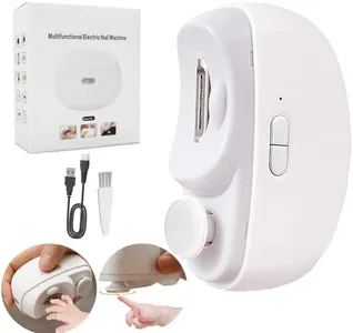 Bufccy Electric Baby Nail Clippers, 2-in-1 Polished Automatic Baby Nail Trimmer, Safe & USB Rechargeable Baby Nail File with Nail Clip Storag, LED Light, Nail Clipper Suitable for Babies, Kids