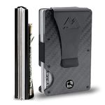 Mountain Voyage Minimalist Wallet for Men - Slim RFID Wallet, Scratch Resistant, Credit Card Holder & Money Clip, Easily Removable, Matte Carbon Fiber, Minimalist Wallet