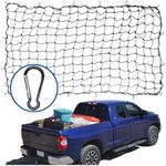 XINLIYA Cargo Net for Pickup Truck Bed, 4'x6' Stretches to 8'x12', Roof Rack Cargo Net with 12 Metal Carabiners & 1 Storage Bag, Small 4"x4" Latex Bungee Mesh, Car Exterior Accessories